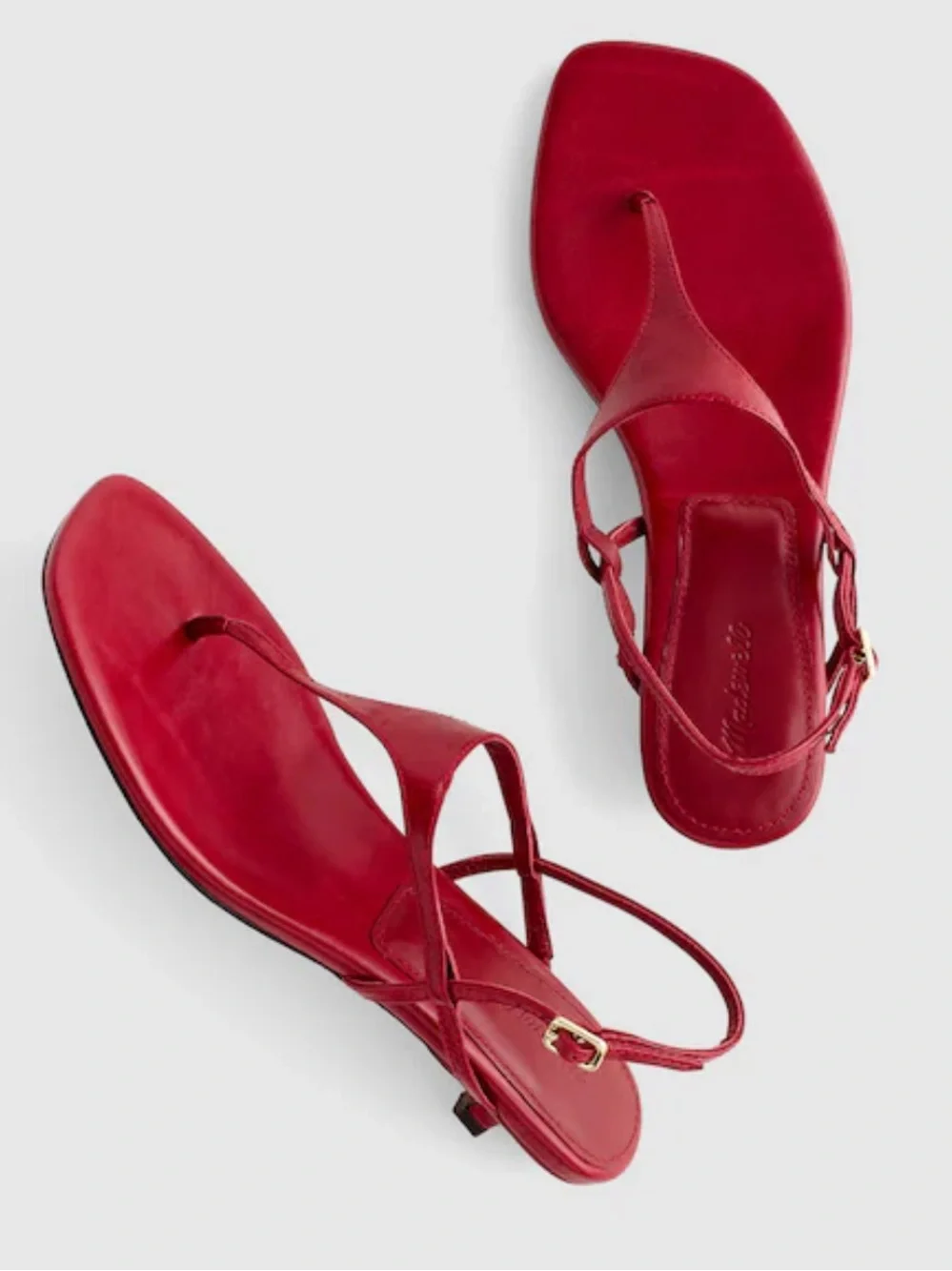 Madewell Chiara Kitten Heel Slingback Sandal — Wild Cranberry Red